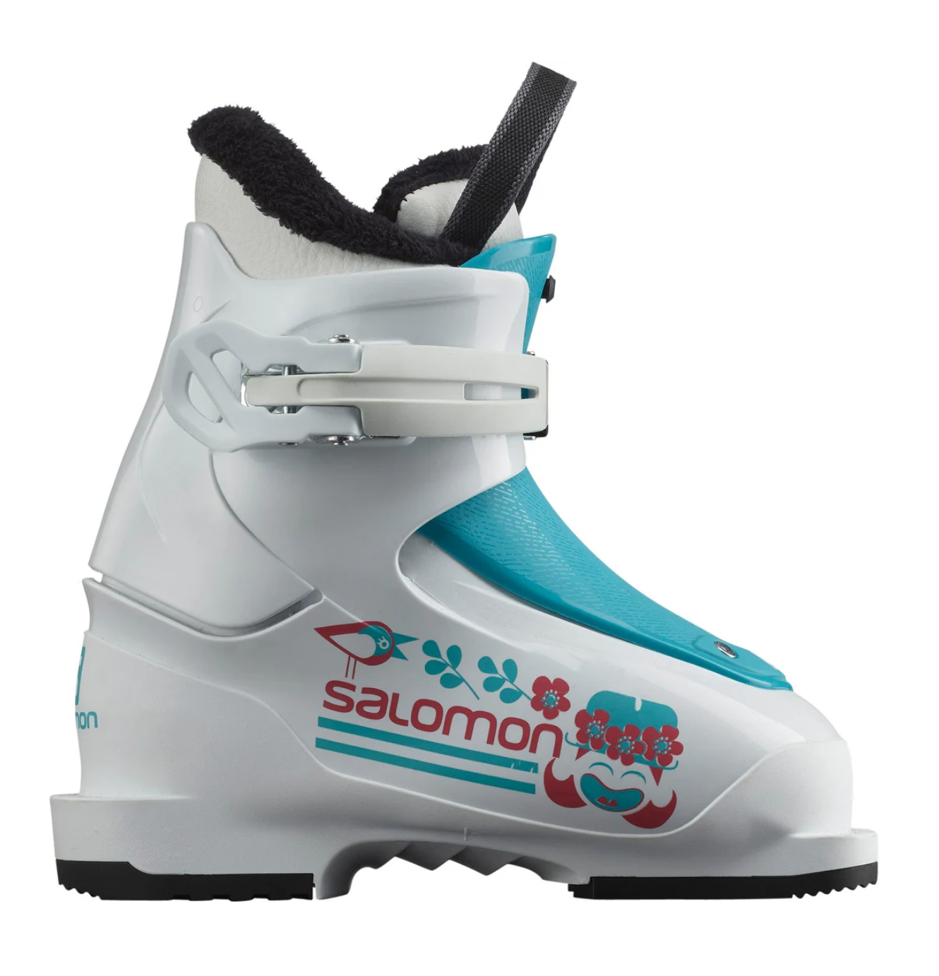 Bottes Salomon T1 Girly White SCUBA BLUEJunior