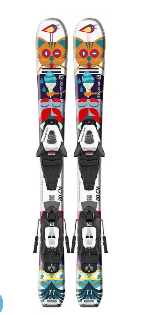 Ski Salomon L t1 junior xsmall + Fixation C5 J75